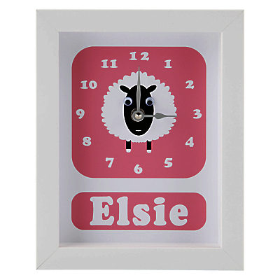 Stripey Cats Personalised Shirley Sheep Framed Clock, 23 x 18cm Stripey Cats Personalised Shirley Sheep Framed Clock, 23 x 18cm
